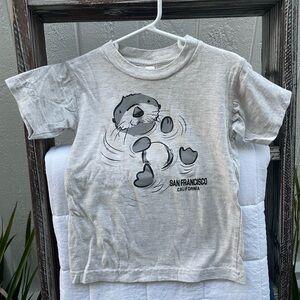 Gray Kids Shirt with Otter Print
